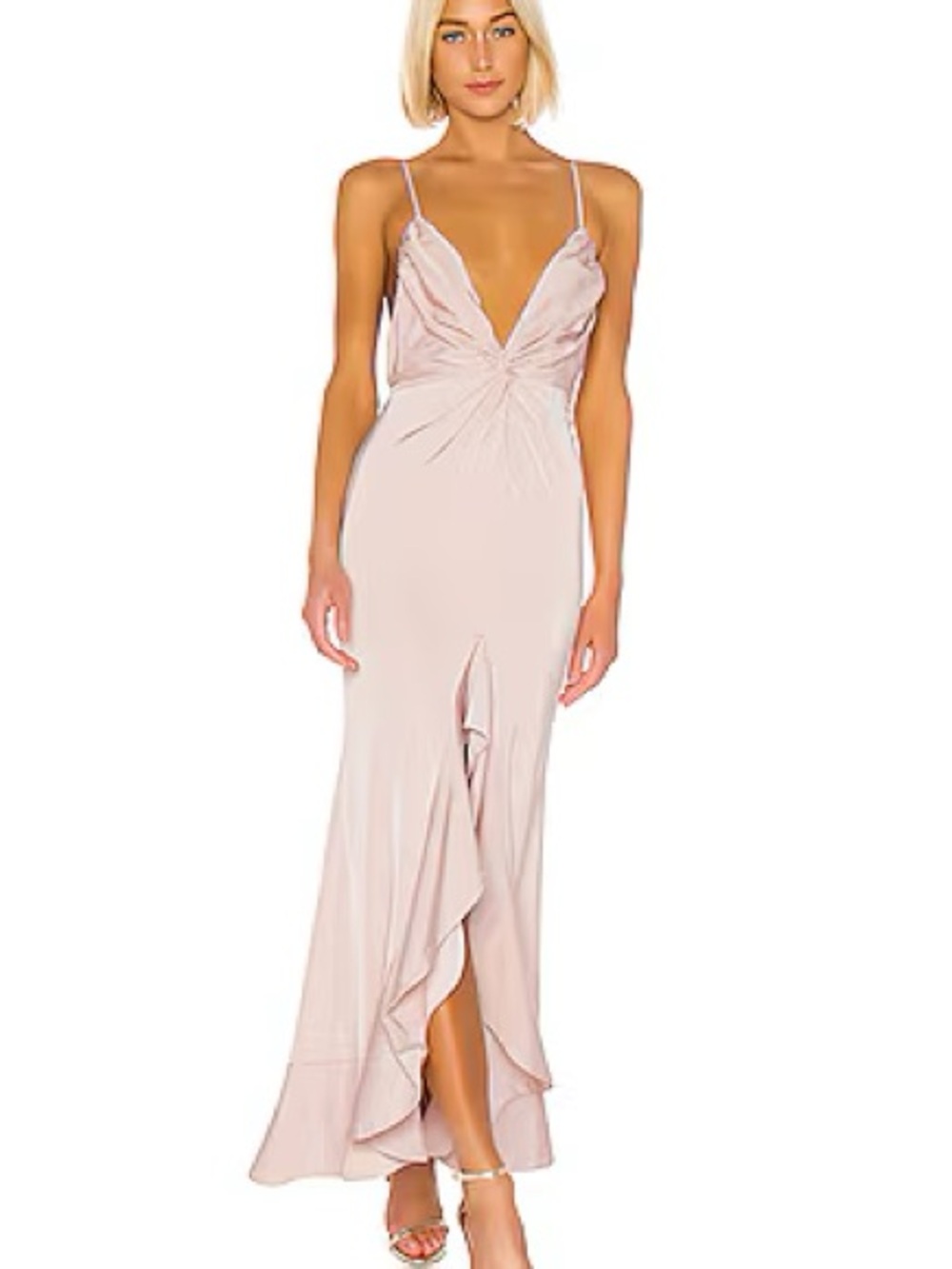 Lovers + Friends NWT Patricia Light Pink Blush Open Back Gown